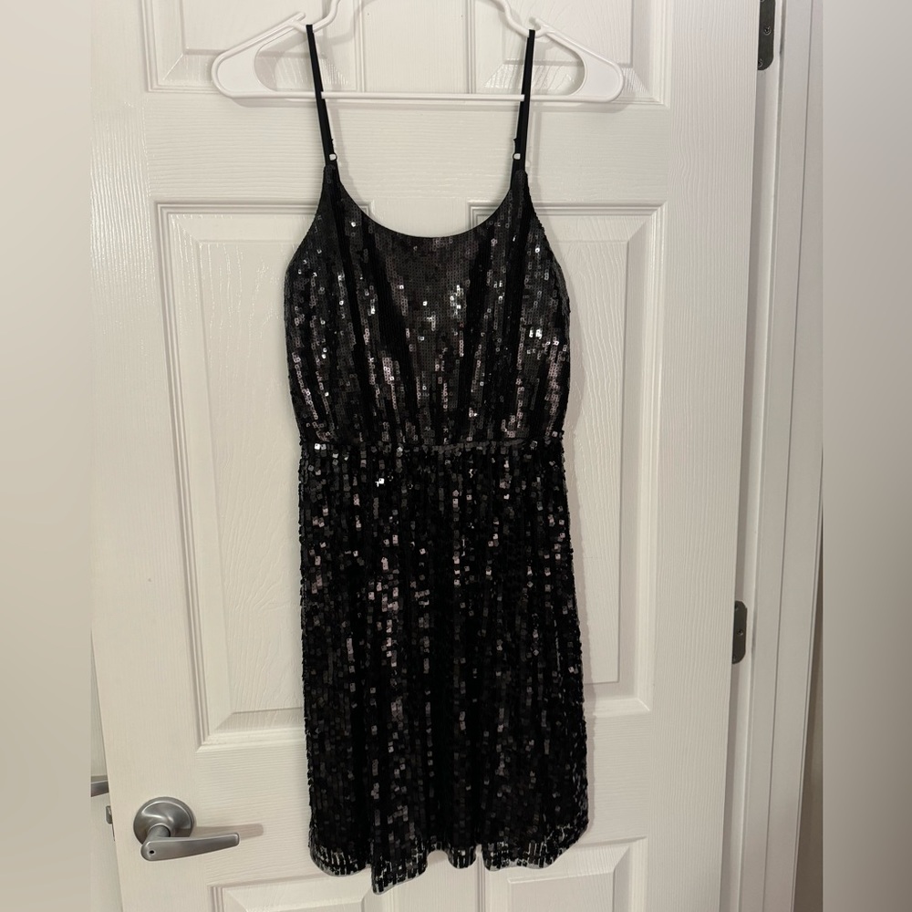 Express Black Sequin Dress